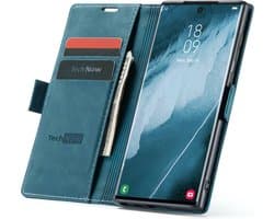 Hoesje geschikt voor Samsung Galaxy S22 Ultra - Book Case Leer Slimline Blauw