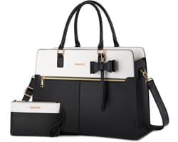Laptoptas 15.6 Inch Dames – Waterafstotende Schoudertas – PU Leren Laptop Tas met Grote Capaciteit – Werk & Business Handtas – Geschikt voor MacBook, HP, Dell & Lenovo