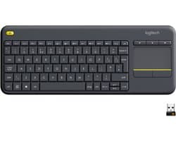 Logitech K400 Plus - Draadloos Touch Toetsenbord - QWERTY ISO - Zwart