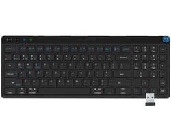 JLab JBuds Draadloos Toetsenbord - Verbinden via Bluetooth of USB Dongle - Met Shortcuts - Stille toetsen - Smart media knop - Qwerty