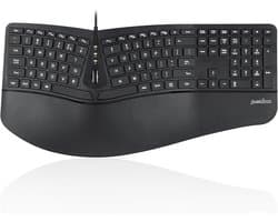 Ergonomisch Bedraad Toetsenbord met Verlichte Toetsen en Verstelbare Polssteun - US Layout
