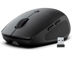 JLab Go Charge Computermuis - Bluetooth Muis Draadloos - Multipoint - Verbindt met 3 apparaten tegelijk - Met Dongle – USB C Oplaadbaar – Stille Clicks