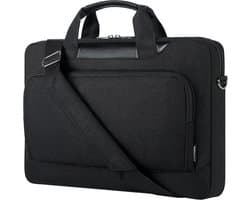 DOMISO 15-15,6 inch laptop sleeve business aktetas, computertas, compatibel met Lenovo 15,6" Ideapad 330/16" MacBook Pro/HP EliteBook 850 G3/Envy x360 15/Latitude 3580/Asus, zwart
