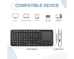 Rii K06 Mini Bluetooth Keyboard,Backlit 2.4GHz Wireless Keyboard with IR Learning, Portable Lightweight with Touchpad Compatible with Android TV Box, Mac, Laptop, Windows, Tablet(BT and 2.4G Version)