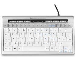 BakkerElkhuizen S-Board 840 - Compact Ergonomisch Toetsenbord - Bedraad USB - Ingebouwde USB-Hub (2 Poorten) - Schaarmechanisme - 12 Sneltoetsen - Stille Toetsen - Windows, Mac & Linux
