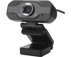 Webcam met Microfoon - Computer Camera - Online Vergaderen - Ingebouwde Geluidsvermindering - 1080P HD - Zwart