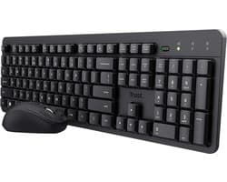 Trust ODY V2 - Draadloos Toetsenbord en Muis - Stil - Qwerty - Zwart