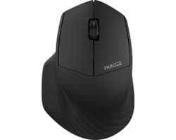 Phreeze draadloze muis met duimsteun - Draadloos + Bluetooth V5.0 - Ergonomisch - Stille muis - Zwart