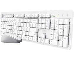 Trust ODY V2 - Draadloos Toetsenbord en Muis - Stil - Qwerty - Wit
