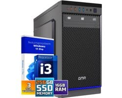 Intel Ultra Compleet Desktop PC | Intel Core i3 | 16 GB RAM | 256GB SSD | DVD+RW | Windows 11 Pro | Business Office Multimedia Computer