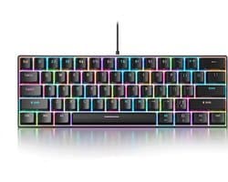 Toetsenborden - Gamingtoetsenbord - Mechanisch Gaming Toetsenbord - RGB-achtergrondverlichting, 61 toetsen - Magnetische schakelaars - Ultracompact toetsenbord - Ergonomisch - Toetsenbord voor kantoorcomputers - Zwart