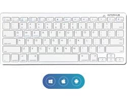 Draadloos Bluetooth Toetsenbord - Wireless Keyboard - Ergonomisch Design met stille toetsen - Wit - Premium Kwaliteit