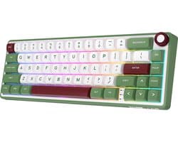 Royal Kludge RKR65 - RGB Mechanisch Gaming Toetsenbord - Foam Touch - Hot Swappable Switch - Green Sand - Chartreuse Switches - Inclusief Stofkap