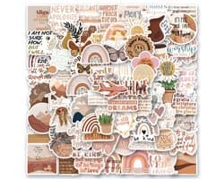 100 Boho Aesthetic Motivatie Stickers Vinyl – Bullet journal accessoires Inspirerende Quote Stickers voor Laptop, Waterfles, Scrapbook, Bullet Journal, Skateboard & Telefoon