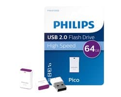 Philips FM64FD85B - USB stick 2.0 - 64GB - Pico - Paars