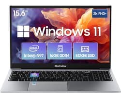 Blackview AceBook 8 Laptop - 15,6 inch Full HD - 16 GB RAM - 512 GB SSD - Intel N97 - Windows 11 Notebook - UHD Graphics - Grijs