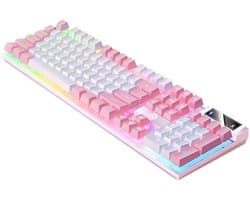 NAXSIR Mechanische Gaming Toetsenbord - RGB Verlichting - Zwevende Toetsen - Bedraad USB Toetsenbord voor Gamen en Kantoor
