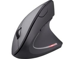 Trust Verto - Draadloze Ergonomische Muis - Verticale muis - USB-Ontvanger - Grijs
