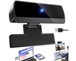 PC Webcam - Webcam - 1080P - Automatische Dimfunctie - Ingebouwde Microfoon & Ruisonderdrukking - USB Plug & Play - Voor Vergaderingen & Livestream